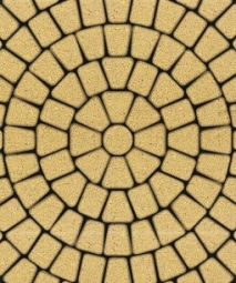 Тротуарная плитка Поревит Классико Гранит Желтый 60 мм 3 камня круговая