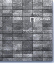 Тротуарная плитка Поревит Абрис Мрамор Белый с черным 60 мм 5 плит