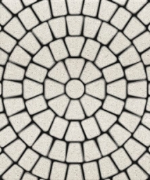 Тротуарная плитка Поревит Классико Белый 60 мм 3 камня круговая