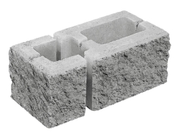 Заборный блок колотый, финишный, 260х190х140мм, 120х190х140мм, серый