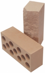 Кирпич лицевой силикатный Кремовый рустированный полнотелый одинарный