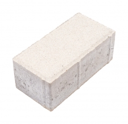 Тротуарная плитка Берит Прямоугольник Белая 200х100х80 на белом цементе