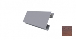 Планка стыковочная сложная Первая Кровельная «Брус» 75 (декоративно-полимерное покрытие) 3м дуб темный матовый