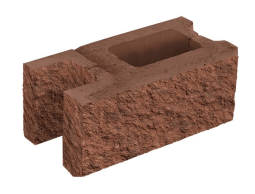 Заборный блок колотый, стеновой, 380х190х140мм, клинкер