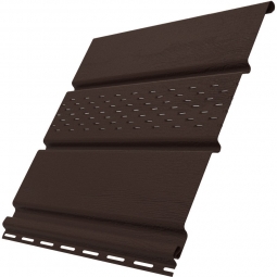 Софит Ю-Пласт Коричневый с частичной перфорацией