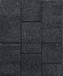 Тротуарная плитка Поревит Трио Мрамор Черный, 60 мм