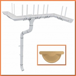 Водосточная система металлическая Nika, комплект дома 6х6 RAL1014 Слоновая кость