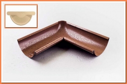 Внутренний угол желоба Nika D125х90 RAL1015 Светлая слоновая кость