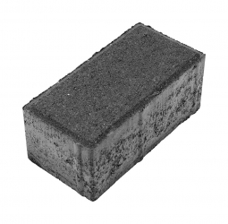 Тротуарная плитка Берит Прямоугольник Черная 200х100х80 на сером цементе