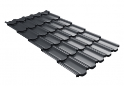 Металлочерепица Kvinta Plus 3D Мокрый асфальт RAL 7024