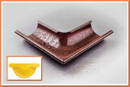 Внешний угол желоба Nika D125х90 RAL1018 Желтый