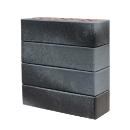 Кирпич клинкерный фасадный «Обсидиан» «Берген»  черно-серебристый Евро 0,7НФ