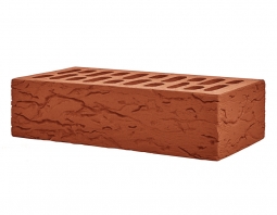 Кирпич лицевой керамический Красный «Рустик» пустотелый одинарный