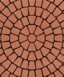 Тротуарная плитка Поревит Классико Гранит Оранжевый 60 мм 3 камня круговая