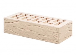 Кирпич лицевой керамический Слоновая кость «Рустик» пустотелый Евро 0,7НФ