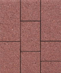 Тротуарная плитка Поревит Трио Красный, 60 мм