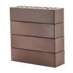 Кирпич клинкерный фасадный «Классика» «Брюгге» темно-терракотовый пустотелый Евро 0,7НФ