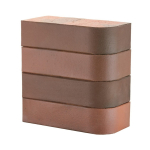 Кирпич лицевой керамический «Красный» «Флеш Угловой R-60» полнотелый одинарный